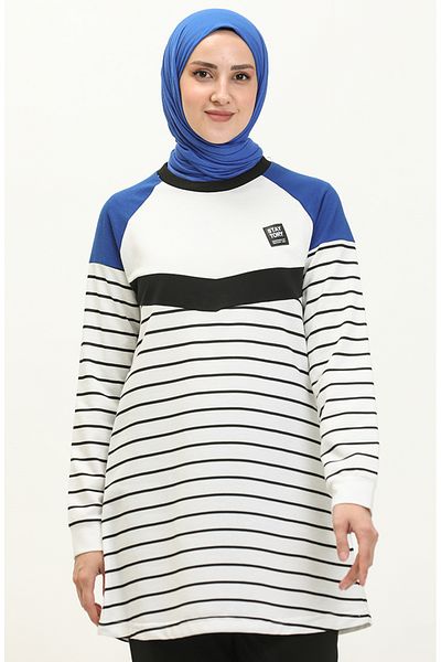 sefamerve Σετ φόρμας White Saks ριγέ - 70055-02