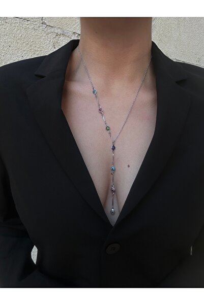 pop up store Silver Color Evil Eye Bead Necklace