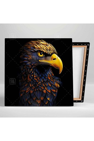 SML TABLO Επιτραπέζιος ζωγραφικής σε καραβόπετο Eagle Beak Charismatic Bird Eagle Head Square