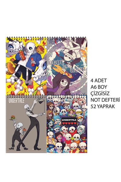 nihonwosekai Undertale Anime A6 Size Notebook Set Unlined 52 Sheets