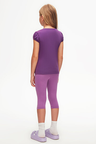 LOVETTI Μωβ Basic Κοριτσίστικο μπλουζάκι με λαιμόκοψη καρπούζι με μανίκια