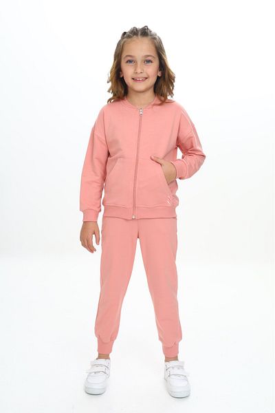 Toontoy Girl's Drop Embroidered Tracksuit Set
