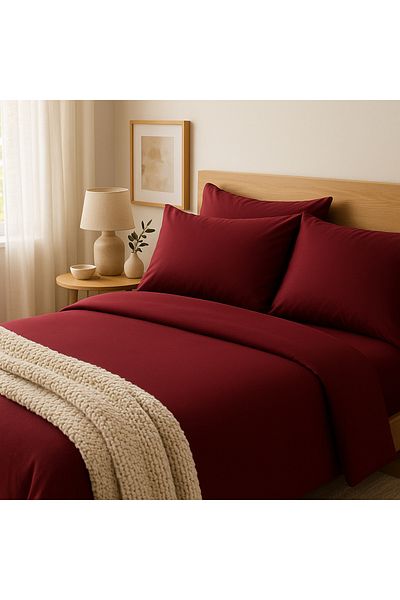 Prime Sleeks Double 100% Cotton Duvet Cover Set 200X220 Cm, Set with Fitted Sheets, Cherry Rotten