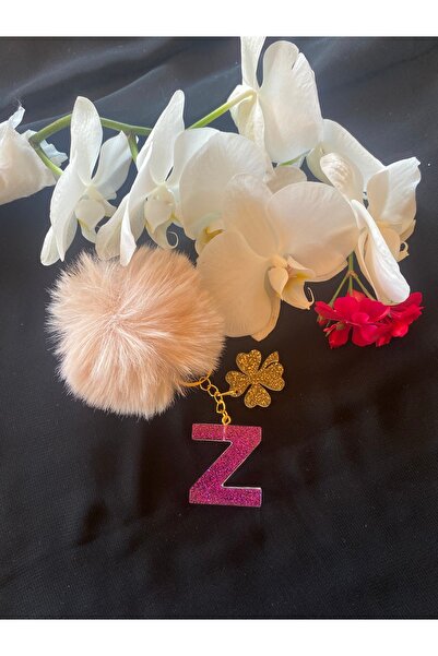 Bellinzona Breloc cu litera Z, mov, cu sclipici - Accesoriu pentru geantă [Cu...