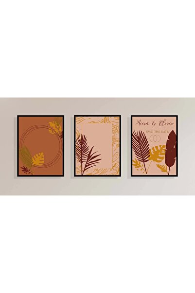 bestablo Tablou decorativ cu rama din 3 piese Oliver, Decor pentru casa, Tabl...