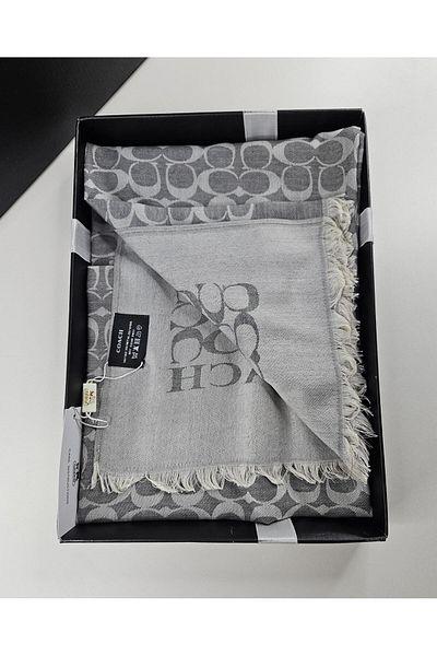 Webinay Home C Pattern Cotton Silk Wool Shawl 4 Seasons Double-Sided