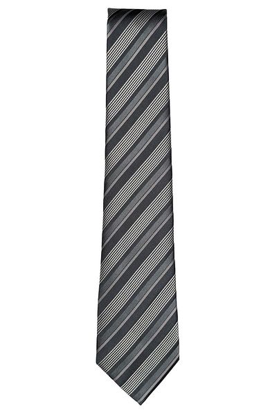 1001 Kravat Gray Striped Classic Tie