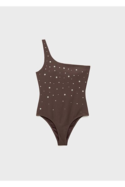 MANGO Woman Asymmetrischer Badeanzug mit metallischen Details