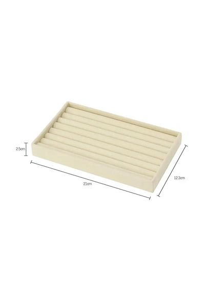 Choice Beige-b Upgrade Velvet Jewelry Storage Box Necklace Stackable Display Tray Bracelet Earring Organize