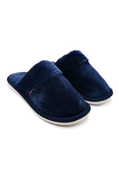 Tmall Men's Slippers, With Fur, Pb2008, Dark Blue