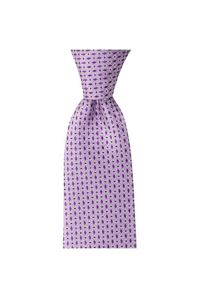 1001 Kravat Lilac Patterned 8 cm Wide Tie