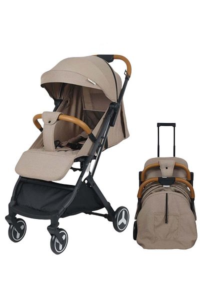 molody Lightweight Travel Stroller with Mosquito Mesh, Adjustable Canopy, and Trolley Handle for Easy Air T