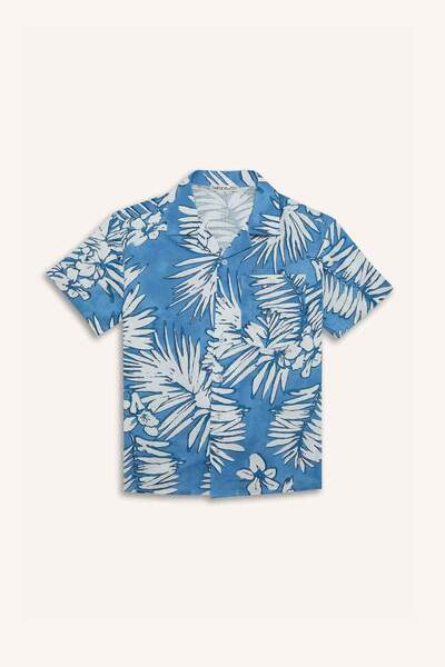 DeFacto Oversized Blue Boy's Shirt E2905A8/Be281