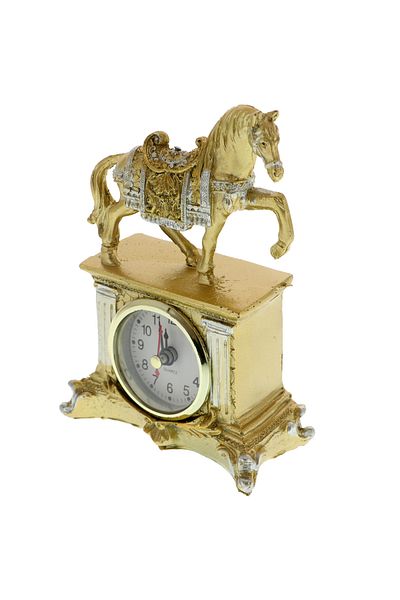 GiftExpress Golden Horse Table Clock