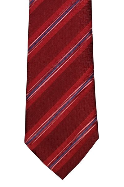 1001 Kravat Red Striped Stylish Tie