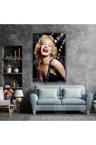 SML TABLO Marılyn Monroe Gülücük Kadın Dikey Kanvas Tablo