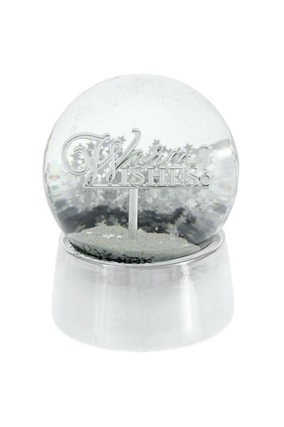 GiftExpress Large silver snow globe Warm Wishes