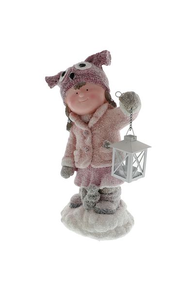 GiftExpress Snowy child figurine with lantern 40 cm - Little girl