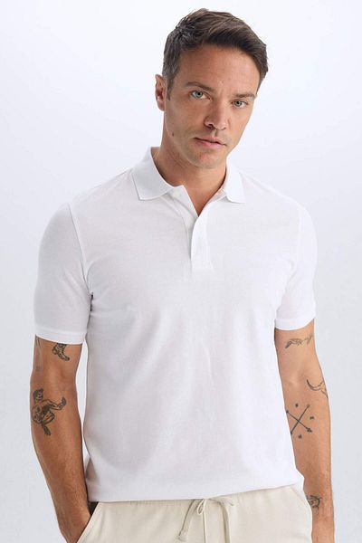 DeFacto Ανδρικό μπλουζάκι Polo White C1293ax/wt34