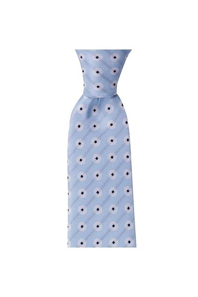 1001 Kravat Light Blue Patterned 8 cm Wide Tie