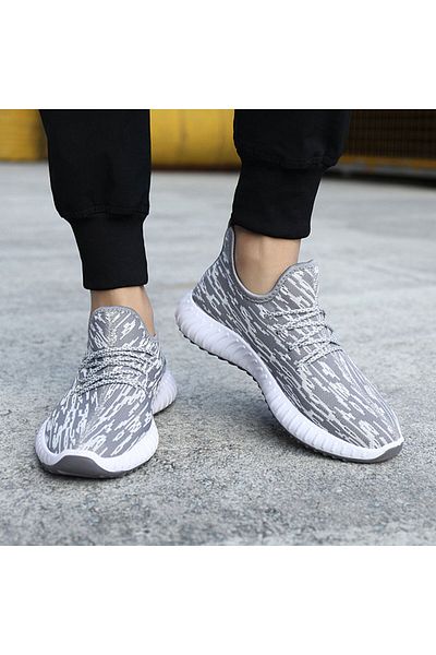 Muchmy Lace Closure Outdoor Sports Running Gray Sneakers Lightweight Men Sneakers