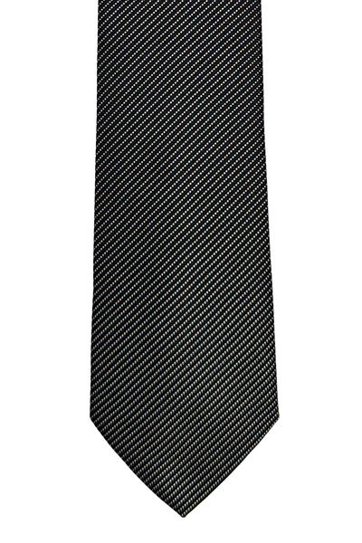1001 Kravat 7 cm Wide Black Striped Thin Tie