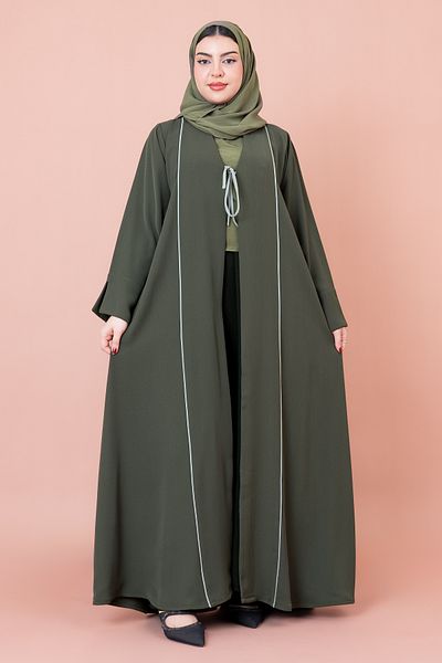 IKKXA Front Tie Open Casual Abaya