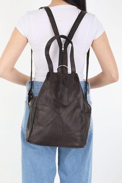 Erzeno Genuine Leather Women's Backpack / Suitable for Use as a Multifunctional Shoulder Bag and Backpack