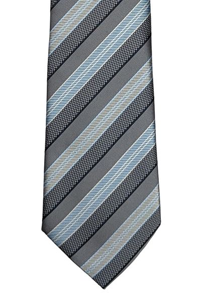 1001 Kravat Gray Wide Striped Tie
