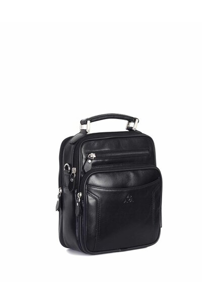 Aka Deri حقيبة يد وكتف جلدية سوداء 306 1