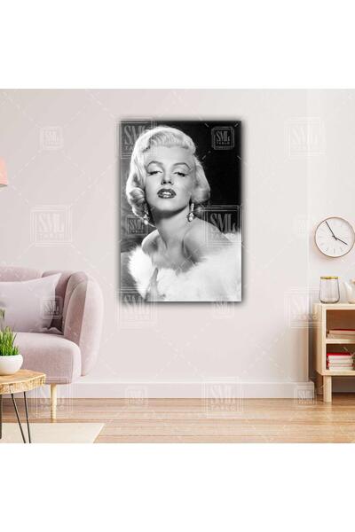 SML TABLO Marılyn Monroe Siyah Beyaz Fotoğraf Dikey Kanvas Tablo