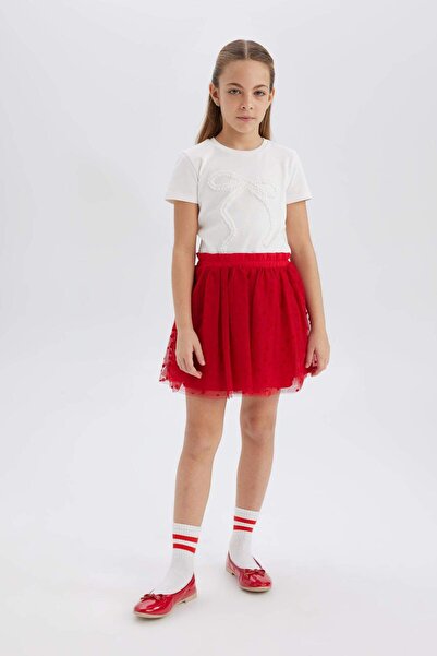 DeFacto Fusta roșie plisată pentru fetiță E0646A825SM