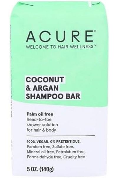 ACURE Coconut & Argan Shampoo Bar, 100% Vegan, Performance Driven Body & Hair Care, All-In-One Showe