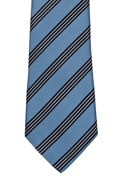 1001 Kravat Light Blue Striped Classic Tie