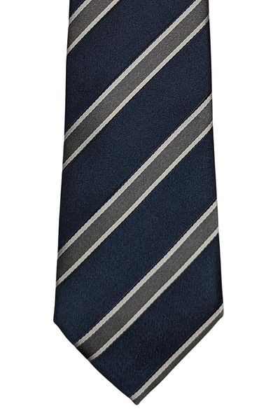 1001 Kravat Navy Blue Thick Striped Tie