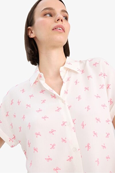 DeFacto Cămașă de damă din viscoză cu model Coool, roz Z1661AZ/PN663