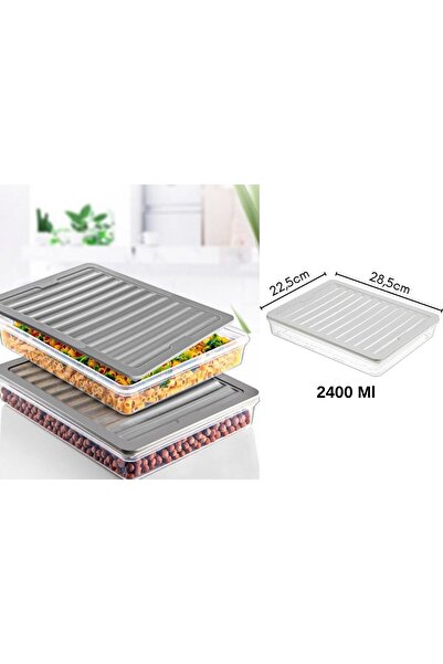 abnturk Büyük Boy Fresh Box 2400ml Buzluk & Buzdolabı Saklama Kabı 28x22cm