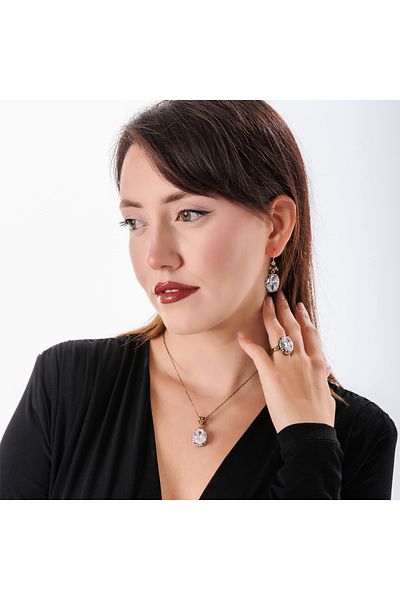 Atelier LEO Handmade Jewellery مجموعة كوسم سلطان من النحاس المصنوعة يدويًا من حجر الزركون لا تسبب تصبغ مجموعة مجوهرات نسائية