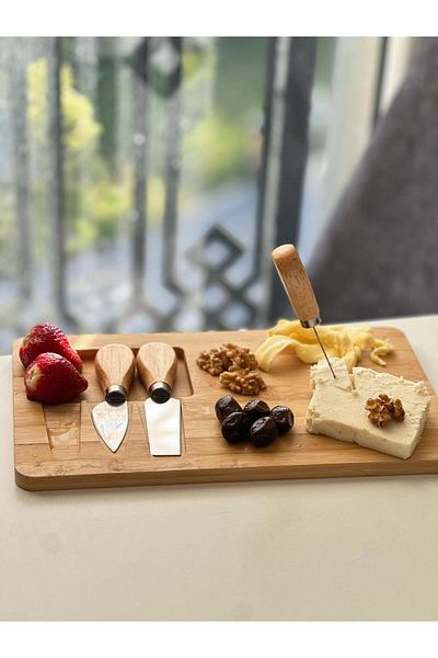 CNSZ Bamboo Breakfast Presentation - Wooden Presentation - Breakfast - Snack Bowl - Cheese Cutting Board Presentation