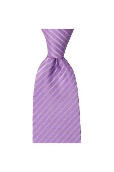 1001 Kravat Lilac Striped 8.2 cm Wide Tie with Handkerchief