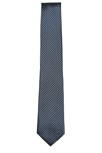 1001 Kravat 7 cm Wide Navy Blue Striped Thin Tie