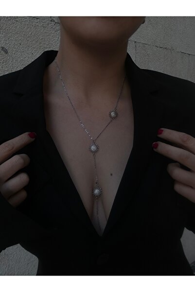 pop up store Silver Color Sun Model Necklace