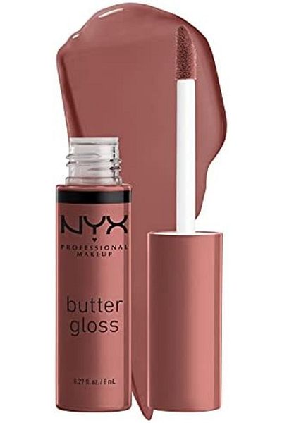 NYX Professional Makeup Butter Gloss Brown Sugar, Non-Sticky Lip Gloss - Spiked Toffee (Brown Mauve)