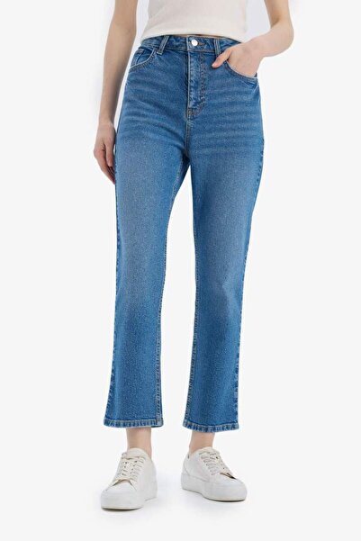 DeFacto Mary Vintage Straight Fit Yüksek Bel Düz Paça Jean Pantolon D7980AX25SP