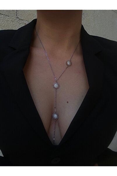 pop up store Silver Color Sun Model Necklace