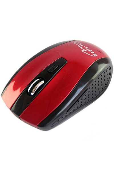 Mediatech Mouse optic, Media-Tech, Wireless, 2.4 GHz, Rezolutie 1200 CPI, 5 butoane, Rosu/Negru