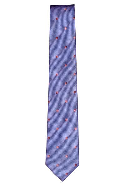 1001 Kravat 7 cm Wide Blue Patterned Thin Tie