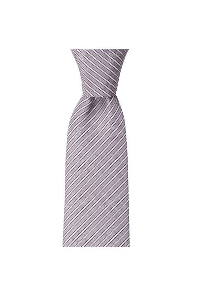 1001 Kravat Light Gray Striped 8 cm Wide Tie