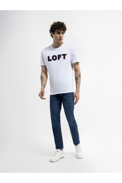 Loft Λευκό ανδρικό μπλουζάκι LF2035793