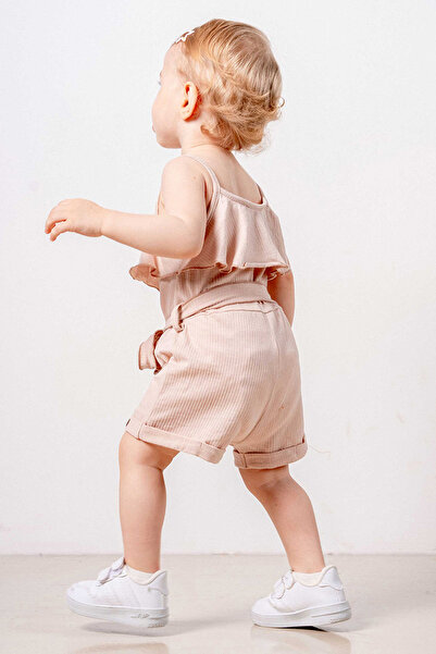 bombe Baby Kids Powder Cotton Rope Strap Comfortable Jumpsuit Salopet Trend Fashion Bottom Top Set Jumpsuit